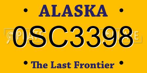 0SC3398 Alaska License Plate