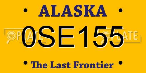 0SE155 Alaska License Plate