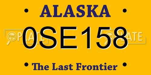 0SE158 Alaska License Plate