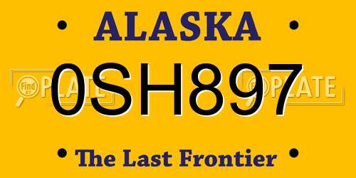0SH897 Alaska License Plate
