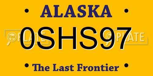0SHS97 Alaska License Plate