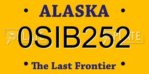 0SIB252 Alaska License Plate
