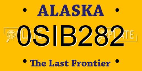 0SIB282 Alaska License Plate