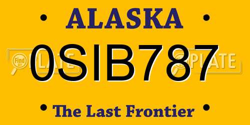 0SIB787 Alaska License Plate