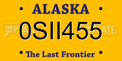 0SII455 Alaska License Plate