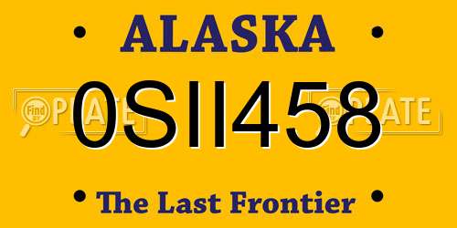 0SII458 Alaska License Plate