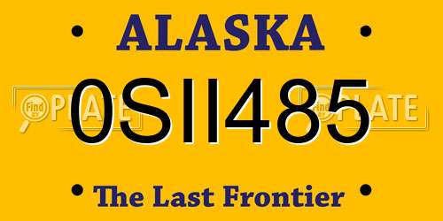 0SII485 Alaska License Plate