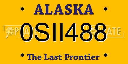 0SII488 Alaska License Plate
