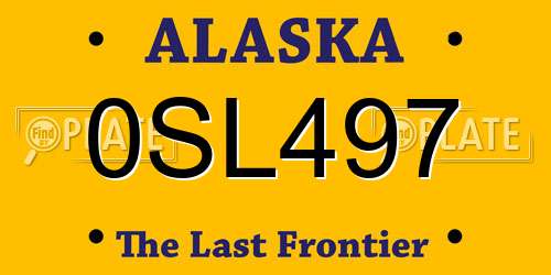 0SL497 Alaska License Plate