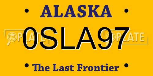 0SLA97 Alaska License Plate