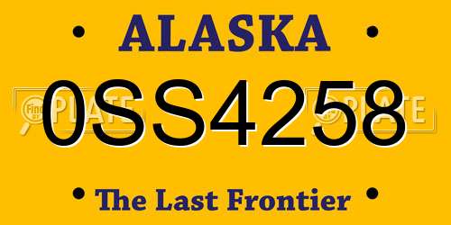 0SS4258 Alaska License Plate