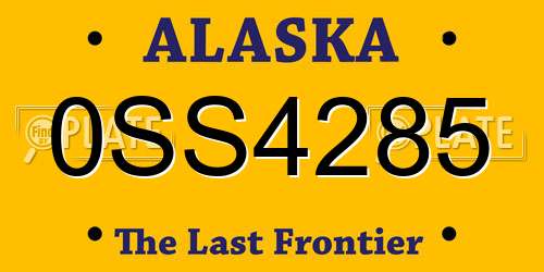 0SS4285 Alaska License Plate