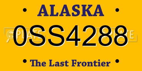 0SS4288 Alaska License Plate