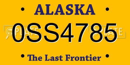 0SS4785 Alaska License Plate