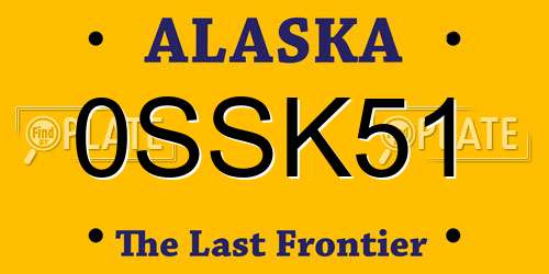 0SSK51 Alaska License Plate