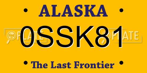 0SSK81 Alaska License Plate