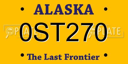 0ST270 Alaska License Plate
