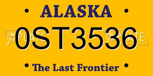 0ST3536 Alaska License Plate