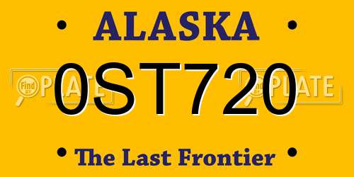 0ST720 Alaska License Plate