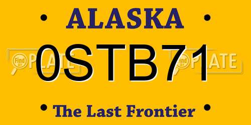 0STB71 Alaska License Plate