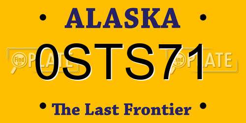 0STS71 Alaska License Plate