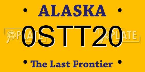 0STT20 Alaska License Plate