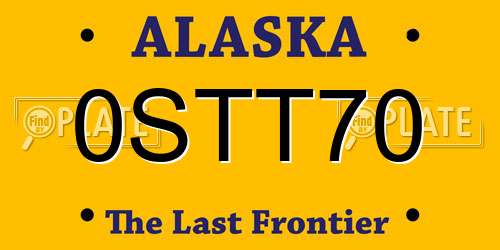 0STT70 Alaska License Plate