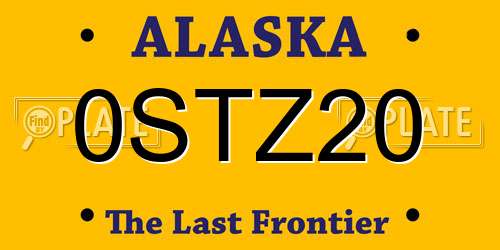 0STZ20 Alaska License Plate