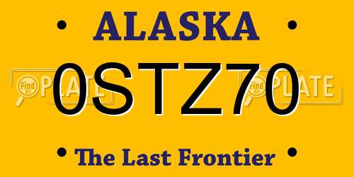 0STZ70 Alaska License Plate