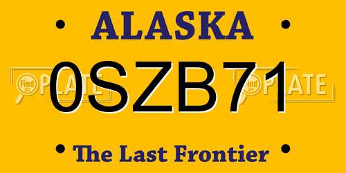 0SZB71 Alaska License Plate