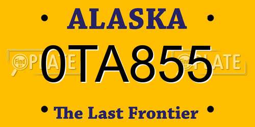 0TA855 Alaska License Plate