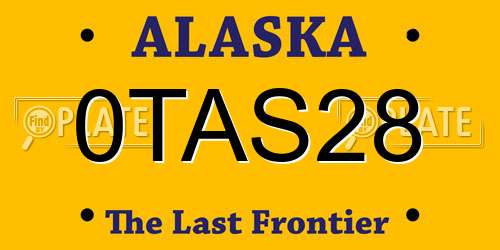 0TAS28 Alaska License Plate