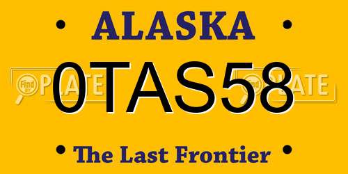 0TAS58 Alaska License Plate