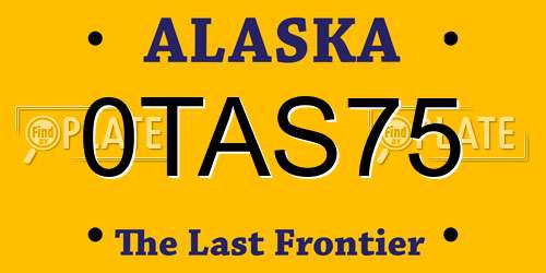 0TAS75 Alaska License Plate