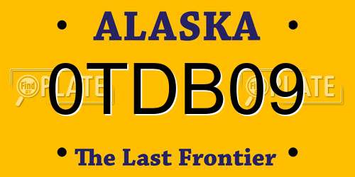 0TDB09 Alaska License Plate
