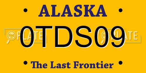 0TDS09 Alaska License Plate