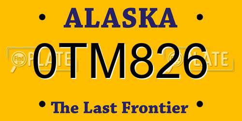 0TM826 Alaska License Plate