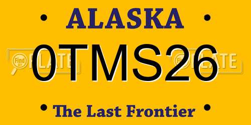 0TMS26 Alaska License Plate