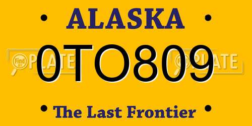 0TO809 Alaska License Plate