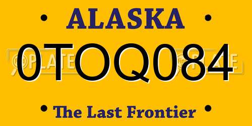 0TOQ084 Alaska License Plate