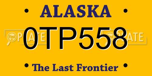 0TP558 Alaska License Plate