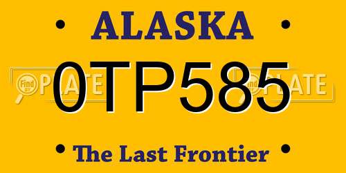 0TP585 Alaska License Plate