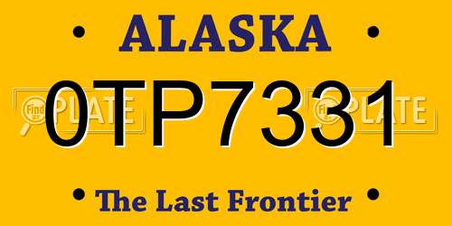 0TP7331 Alaska License Plate