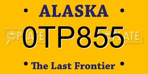 0TP855 Alaska License Plate