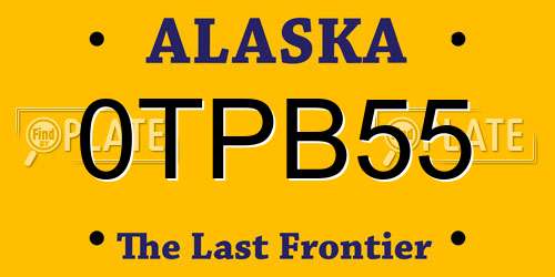 0TPB55 Alaska License Plate