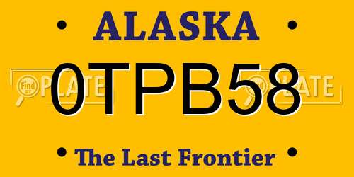 0TPB58 Alaska License Plate