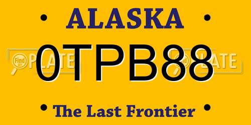 0TPB88 Alaska License Plate