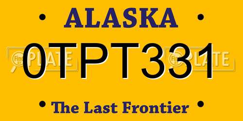 0TPT331 Alaska License Plate
