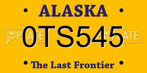 0TS545 Alaska License Plate