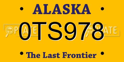 0TS978 Alaska License Plate